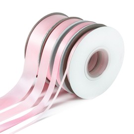 AE Amelia Ella - Powder Pink - 10mm x 25 Metre Reels - Double Sided Satin Ribbon for Arts-Crafts, Gift Package Wrapping Sewing Trim Christmas Wedding Birthday Valentine's Day