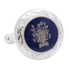 DAKS Ducks Silver Round Navy Coat of Arms Cufflinks se-da028