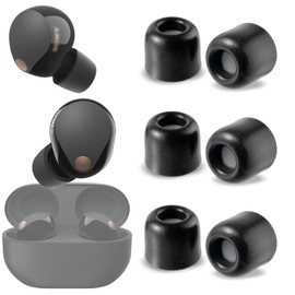 sciuU Noise-isolating Ear Bud Tips [3 Pairs] compatible with Sony WF-1000XM5 Earbuds, Built-in Dust Filter Memory Foam Eartips, Noise Reduction & Sound Enhancement– S