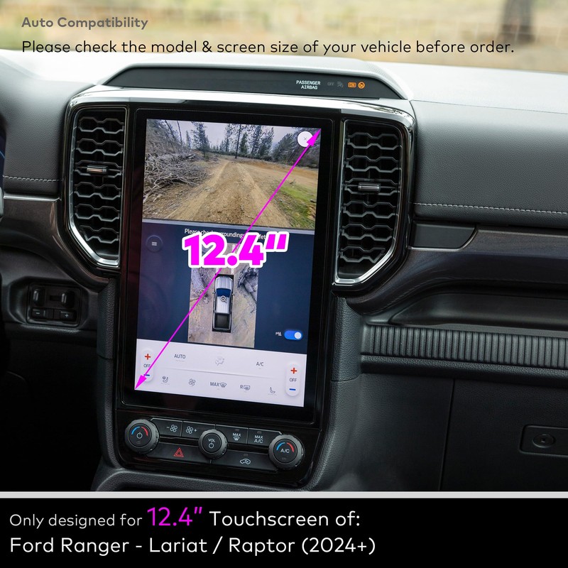 INNOSURE Tempered Glass Screen Protector for (2024/2025/2026) Ford Ranger Lariat/Raptor