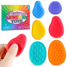 Sensory Fidget Toys for Kids Adults 6 PC Textured Soft Worry Stone Toy for Autism ADHD Teens Calm Down Quiet Anxiety Fidgets Stress Toys for Students Anxiety Relief