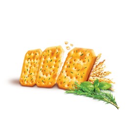 Tuc Cracker con Rosmarino ed Heritage Aromatiche Baked with Rosemary and Aromatic Herbs Salty Snack Salt Pastry Nibbles 250 g