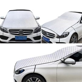 ZBGUN - 1 PC Funda para medio coche, parasol, protección para parabrisas y capó para todas las estaciones, impermeable, a prueba de polvo...