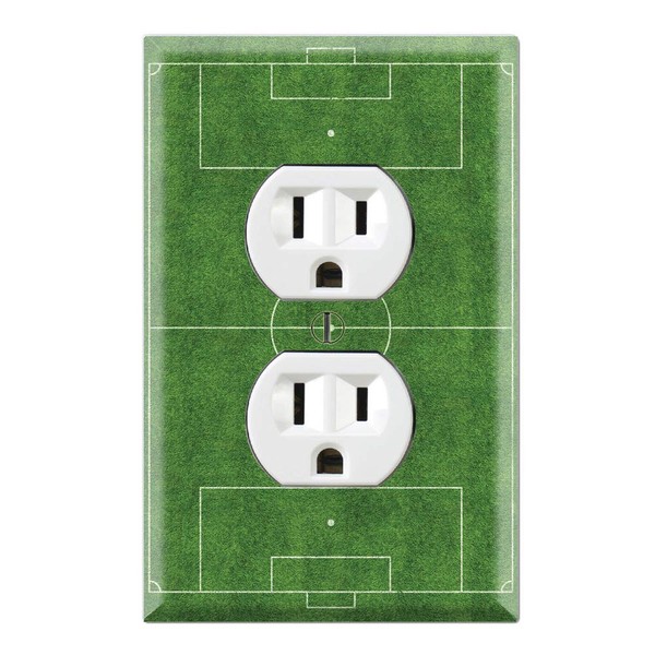 Graphics Wallplates - Soccer Field - Duplex Outlet Wall Plate Cover