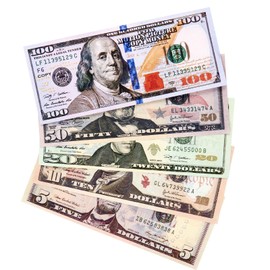 DOLLAR BILLS, PROP MONEY DOLLARS | UK COMPANY | 100 FULL PRINT | | For Movies, Advertising, Play, Party, Supreme, Gun, Fancy Dress, Casino Games (Mixed Notes)