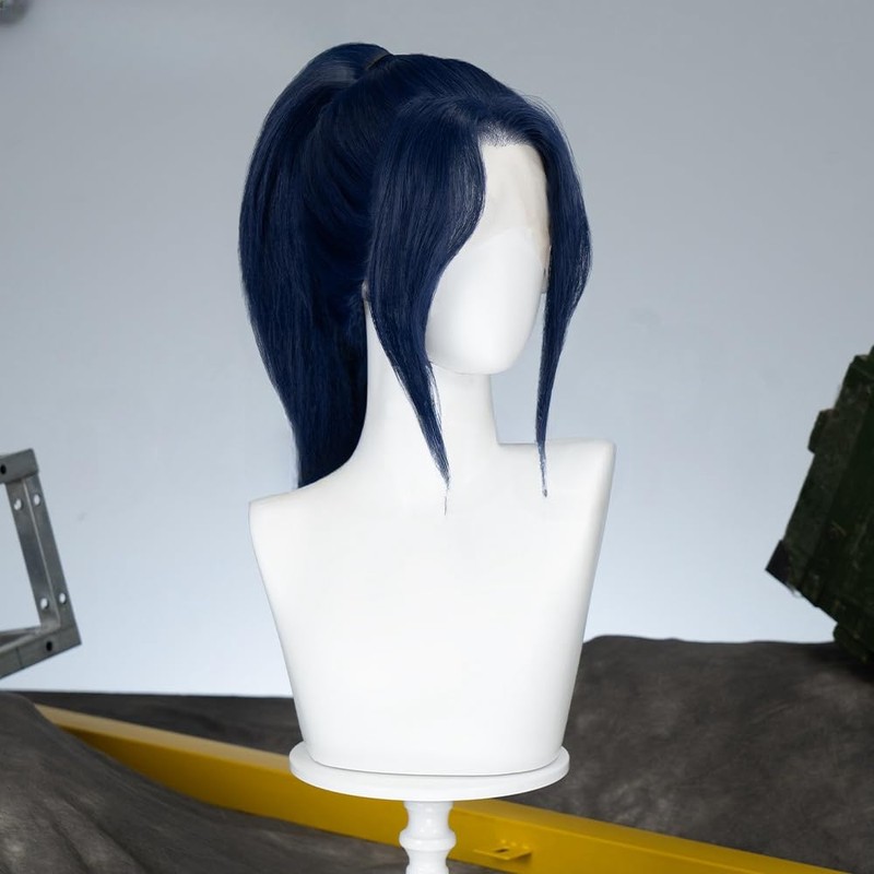 TTYAO REII Game Cosplay Lace Front Wig Dark Blue Short