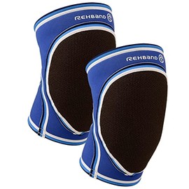 Rehband - Rodilleras originales de neopreno, rodilleras para voleibol y deportes de interior, rodilleras para mujeres y hombres, color azul, 1 par,...
