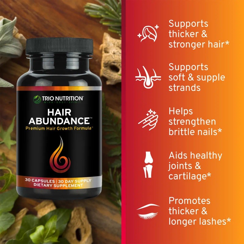 Trio Nutrition Hair Abundance Biotina 10000mcg 60 Cápsulas
