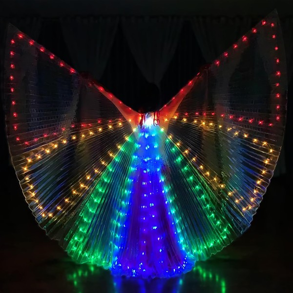 ZFBIRD LED Wings Halloween Butterfly Wings Light Up Moth Cape