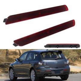 KENRTIR for 2004-2009 Mazda 3,2007-2009 Mazdaspeed3 Rear Fog Bumper Reflector Tail Lights Red Lens Housing Assembly,2pcs