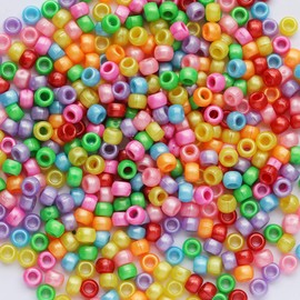 Bright Pearl Color Mixed Pony Beads for Friendship Bracelet Making Size 6x9mm 1000pcs