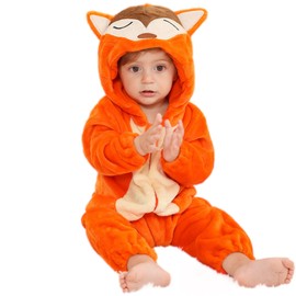 HAHASHOW Baby Winter Snowsuit Toddler Romper Baby Flannel Animal Jumpsuit, Overalls Onesies for Boys and Girls, 3-36 Months, Fox