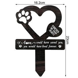 Dog Memorial Stakes, Waterproof Grave Stake, Pet Grave Markers, Garden Grave Decor with Cross and Heart, Grave Sign Ornament for Animal Memory (23 * 16.2 * 0.3 CM)