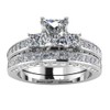 White Gold Filled 2pcs Womens Wedding Ring Sets Bridal Sets