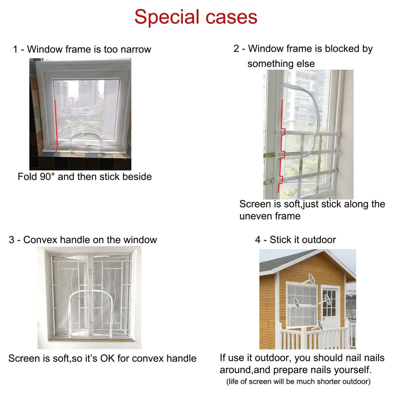 Mellroom Adjustable Window Screen Replacement kit with Zipper Opening, Fiberglass