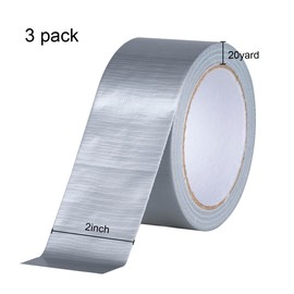 XUXU 3 Pack Duct Tape Heavy Duty Waterproof, Strong Adhesive Silver Duct Tape Bulk for Indoor Outdoor Repairs Tear by Hand, 60 Yards x 2 Inch Total