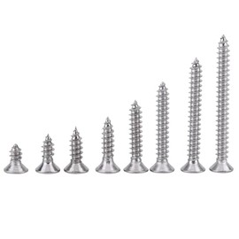 200 Uds M3 Acero Inoxidable SS304 Tornillos Autorroscantes Pan Flat Truss Head Sujetadores Kit de Accesorios de Carpintería para Reparación del Hogar (Tornillos autorroscantes de