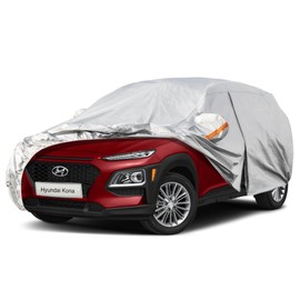 kayme Kayme 6 Layers SUV Car Cover Custom Fit for Hyundai Kona (2017-2025) Waterproof All Weather for Automobiles, Outdoor Full Cover Rain Sun UV Protection.Silver
