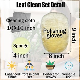 Aogigigio House Plant Leaf Cleaner - 3in1 Leaf Shine Set Microfiber Gloves for Indoor Plant Dusting