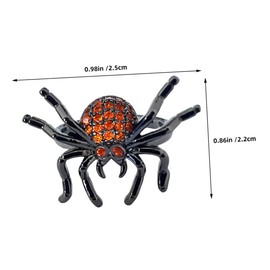 FOMIYES Unique Spider Jewelry for Women Men Dark Style Spider Ring Rhinestones Open Stackable Ring for Cosplay