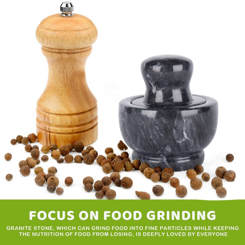 Comie Marble Mortar and Pestle Set,Mushroom Shaped Pill Crusher and