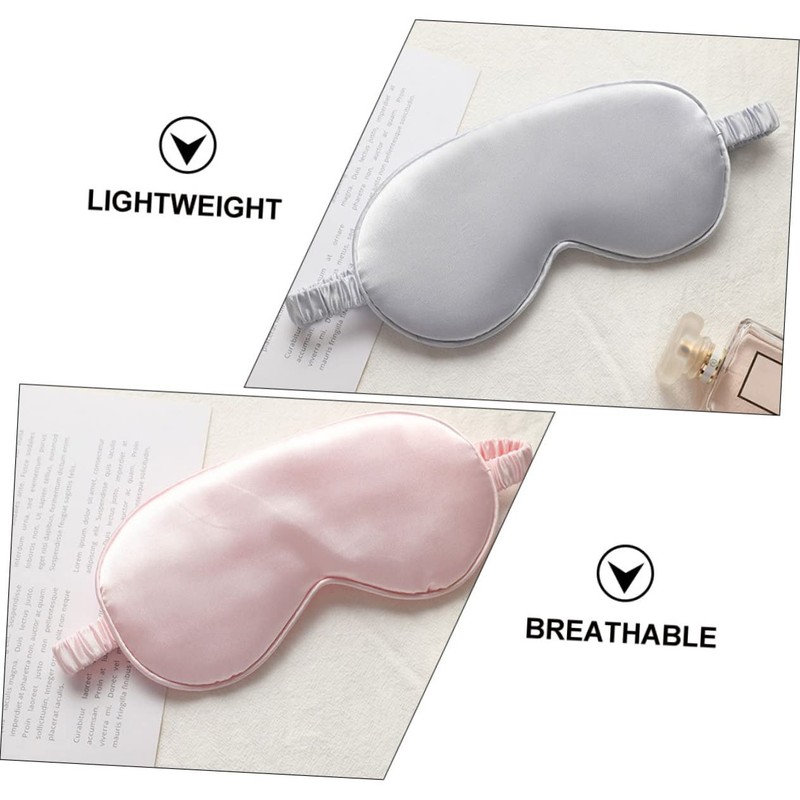 IWOWHERO 3Pcs Travel Blindfold Two Sided Breathable Silk Sleeping Mask