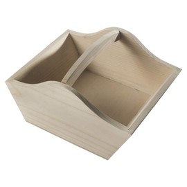 WooDeeDoo Plain Wooden Basket Carrier Trug 22 x 17 x 12 cm Pine Humper Easter Decorations | Unpainted Unfinished Pinewood