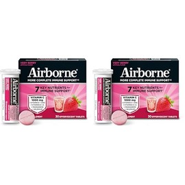Airborne 1000mg Vitamin C with Vitamin D & Zinc, Sugar Free Multivitamin Immune Support Supplement, Antioxidants Vitamins A C & E, Very Berry Flavor, 