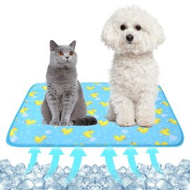 NACOCO Summer Pet Cooling Mat - Cat Dog Cushion Pad Sleeping Cool Ducks Comfortable Soft for Pets Kids and Adults(Blue Duck, S)