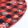 48" Buffalo Plaid Christmas Tree Skirt with 6pcs Plastic Snowflakes,Red