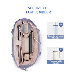 Wandering Nature Work Tote Bag with Cup Holder, Nurse Bag 2 Set, 15.6" Laptop Compartment & Trolley Sleeve for Women, Travel