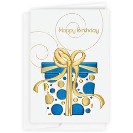 The Gallery Collection, 1 Count Card Pack, Birthday Card with Pearl Lined Envelope (Gold Ribbon Birthday)