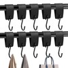 MSLHUB Pack of 10 S Hooks with Leather Loop, Black,