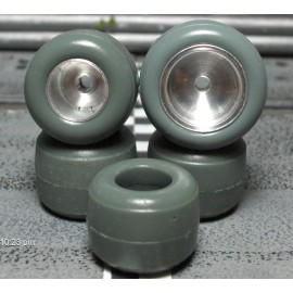 Paul Gage 1/24 URETHANE SLOT CAR TIRES 2 pr XPG-22160FF GREY fit Cox Cucaracha etc
