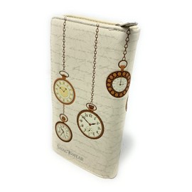 Shag Wear Pocket Watch Rabbit Large Animal Wallet for Women and Teen Girls Vegan Faux Leather Beige 7"