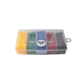 Set of 5 Cable Ties Coloured 2.5 mm x 100 mm 500 Pieces Assortment Box