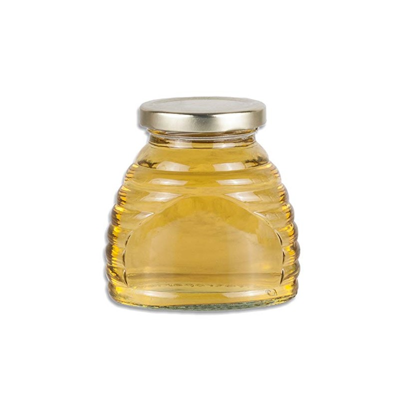 3 oz. Glass Skep Jar for Honey 24 ct. w/metal