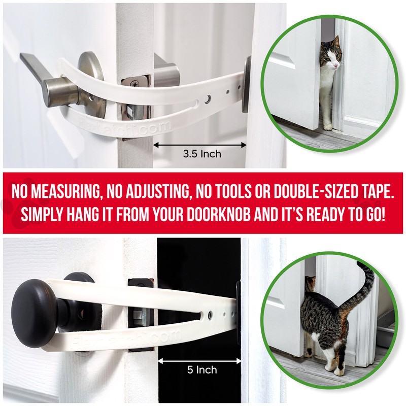 FlexLatch Cat Door Holder Latch - Bright White Cat Door