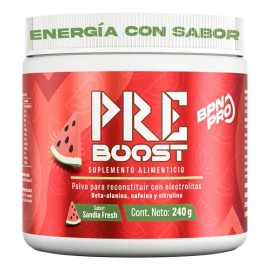 Pre Entreno Con Electrolitos Energía Pre Workout Cafeina Citrulina Beta Alanina Sabor Sandia Polvo  Suplemento Hombre Mujer  PRE BOOST BPN PRO        