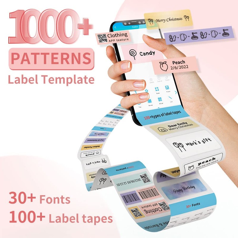 Phomemo Label Maker Machine, D30 Portable Handheld Bluetooth Mini Label