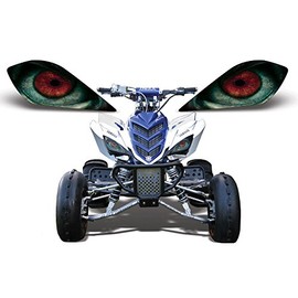 AMR Racing ATV Headlight Eye Graphics Decal Cover Compatible with Yamaha Raptor 700/250/350 - Nightmare