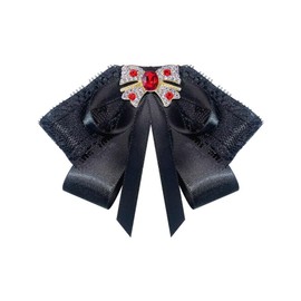 JKQBUX French Court style Lace Bow Tie Brooches for Girl Women Fashion Bow brooch pins Pre-Tied Neck Tie Shirt Corsage Neck Tie