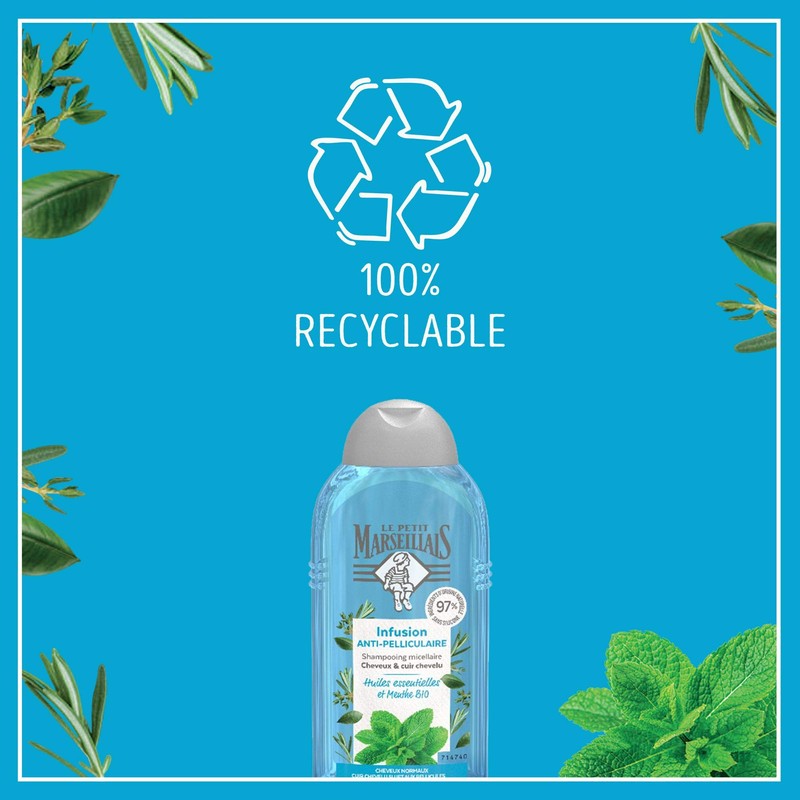 Le Petit Marseillais 2-in-1 Shampoo Anti-Dandruff Mint Organic and Essential