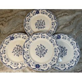 Royal Stafford Blue Toile Dinner Plates. 11 Inch. Set Of 4. New.