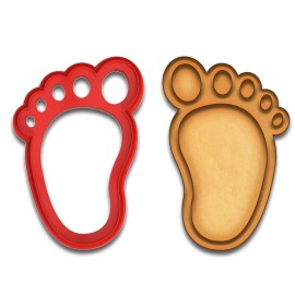 Mighty Gadget Baby Footprint Cookie Cutter - 3.75x2.45 Inches, Perfect for Baby Showers