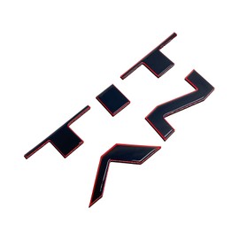 BDTrims Tailgate 3D Domed Letters Compatible with 2021-2024 Nissan Titan Models (Black w/Red Outline)