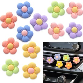 Pcs Car Scents Air Freshener Cute Car Vent Clip Air Freshener Flower Air Freshener Car Clips for Car Interior Accessories Home -Pink White Black