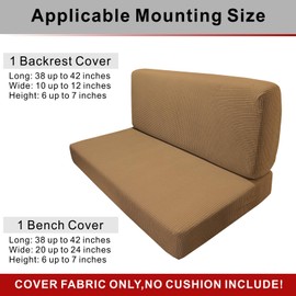 Dulepax RV Dinette Cushion Covers, Replacement Camper Cushions Cover, Camel Stretchable Fabric RV Dinette Seat Covers, Cushion Slipcovers for Trailer Including 1 Backrest Cover & 1 Bench Cover