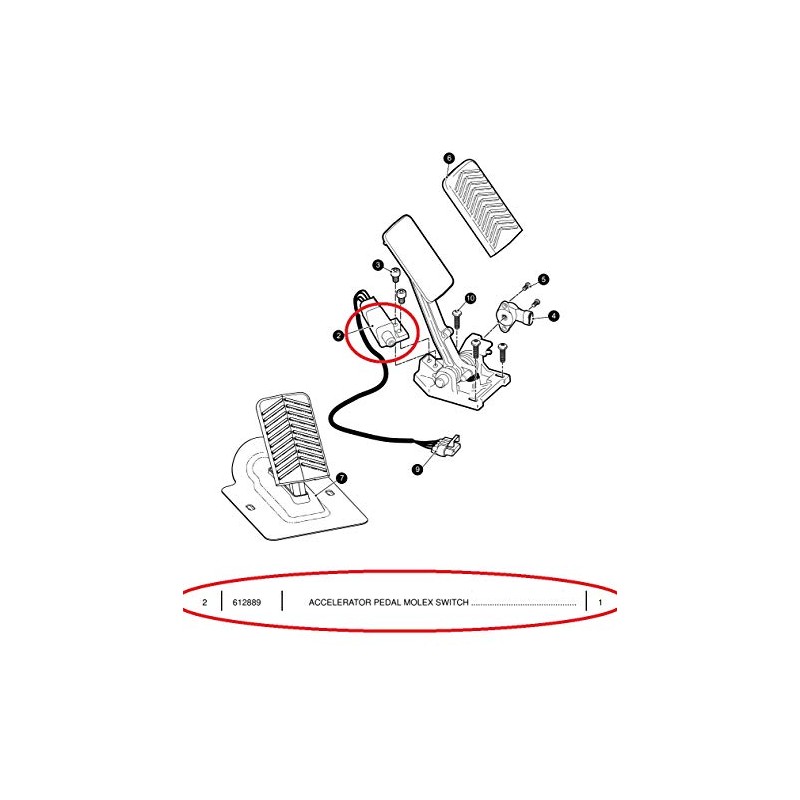 A.A Accelerator Pedal Switch for EZGO RXV Cart # 612889