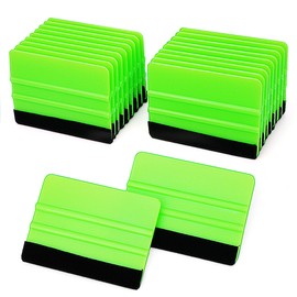 Lunbengo 20 Piece Car Wrap Plastic Squeegee, 10 * 7cm Window Tint Squeegee Film Tools, Felt Edge Squeegee Decal Wallpaper Applicator, Green